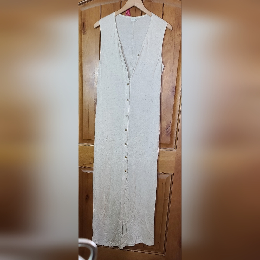 United colors of benetton  long dress/cardigan layering piece size small tan